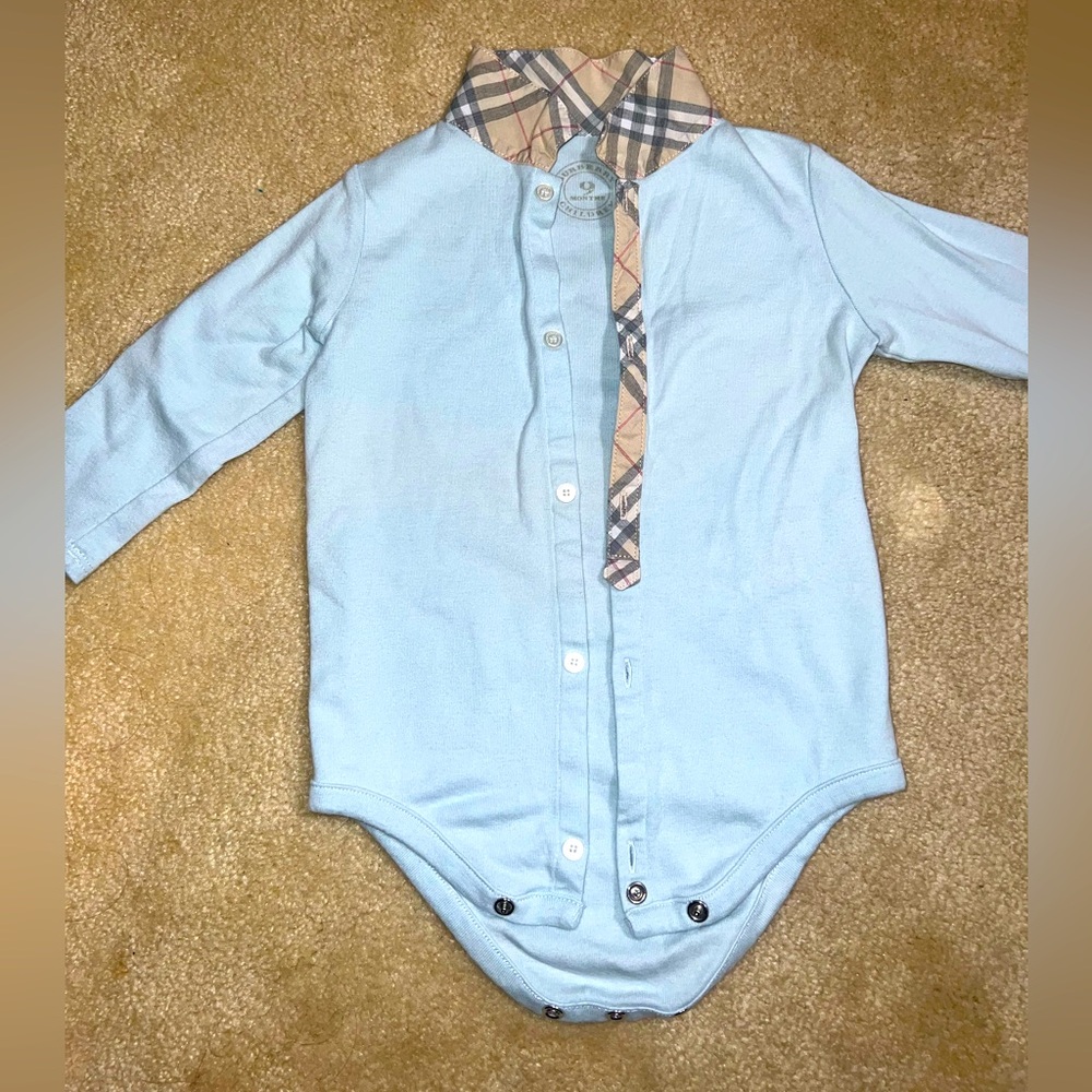 Burberry kids size 9 month onesie